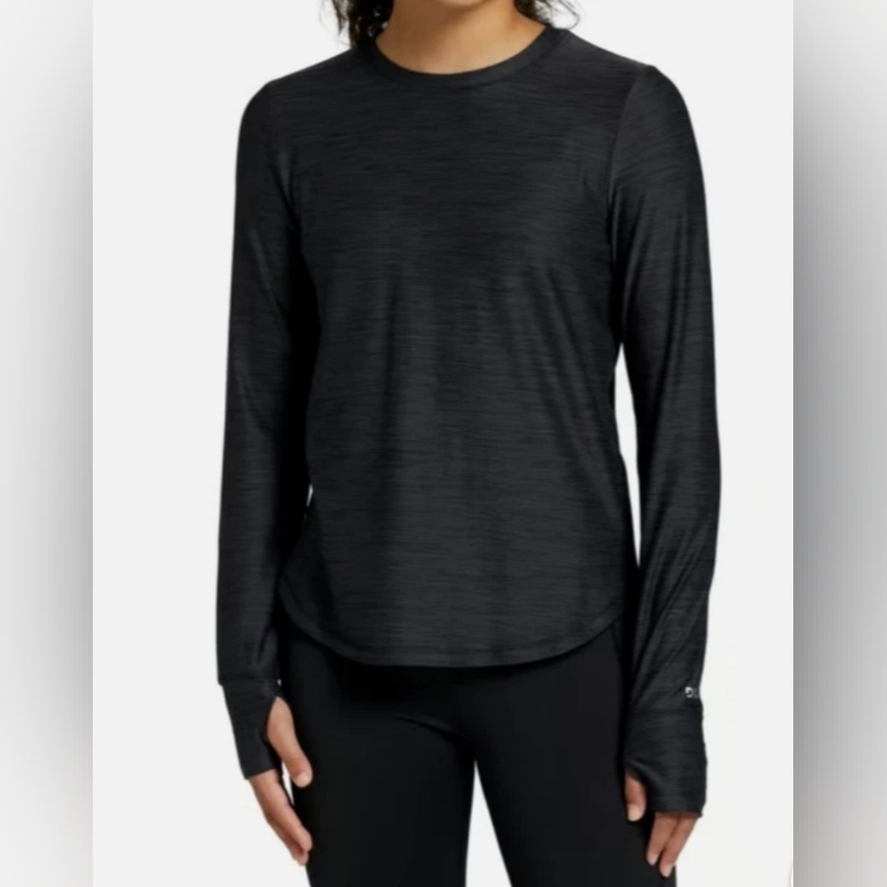 DSG Girls 365 Pure Black Long Sleeve Tee In Small (8-9) Great For Layering